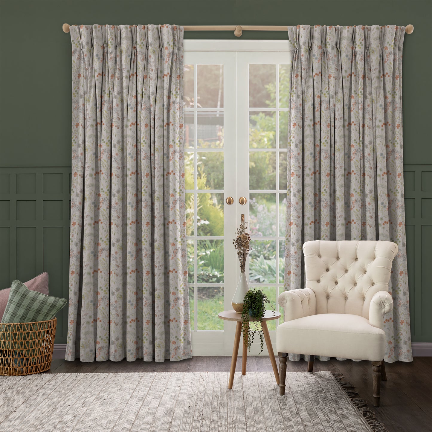 Flora Linen 138Cm Fabric Metre Autumn