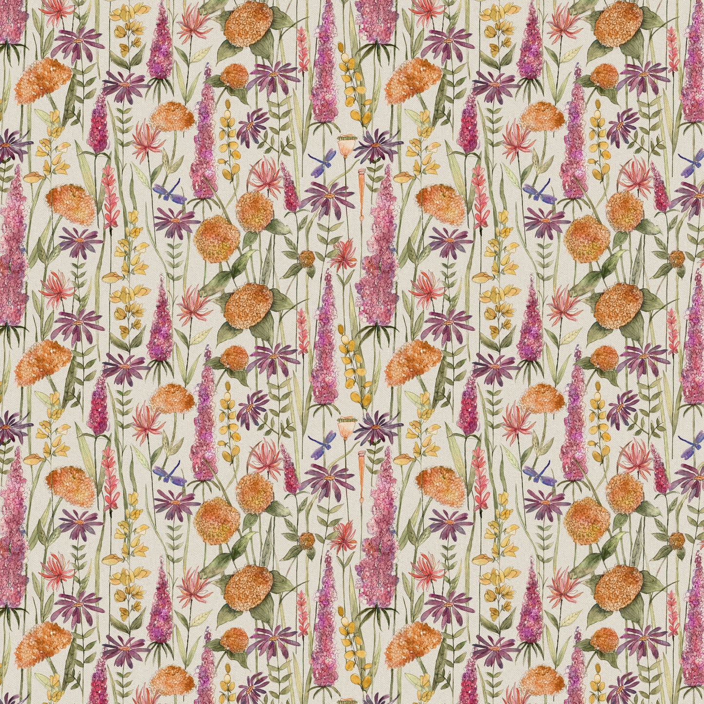 Florabunda Linen 145Cm Fabric - Russet Sample