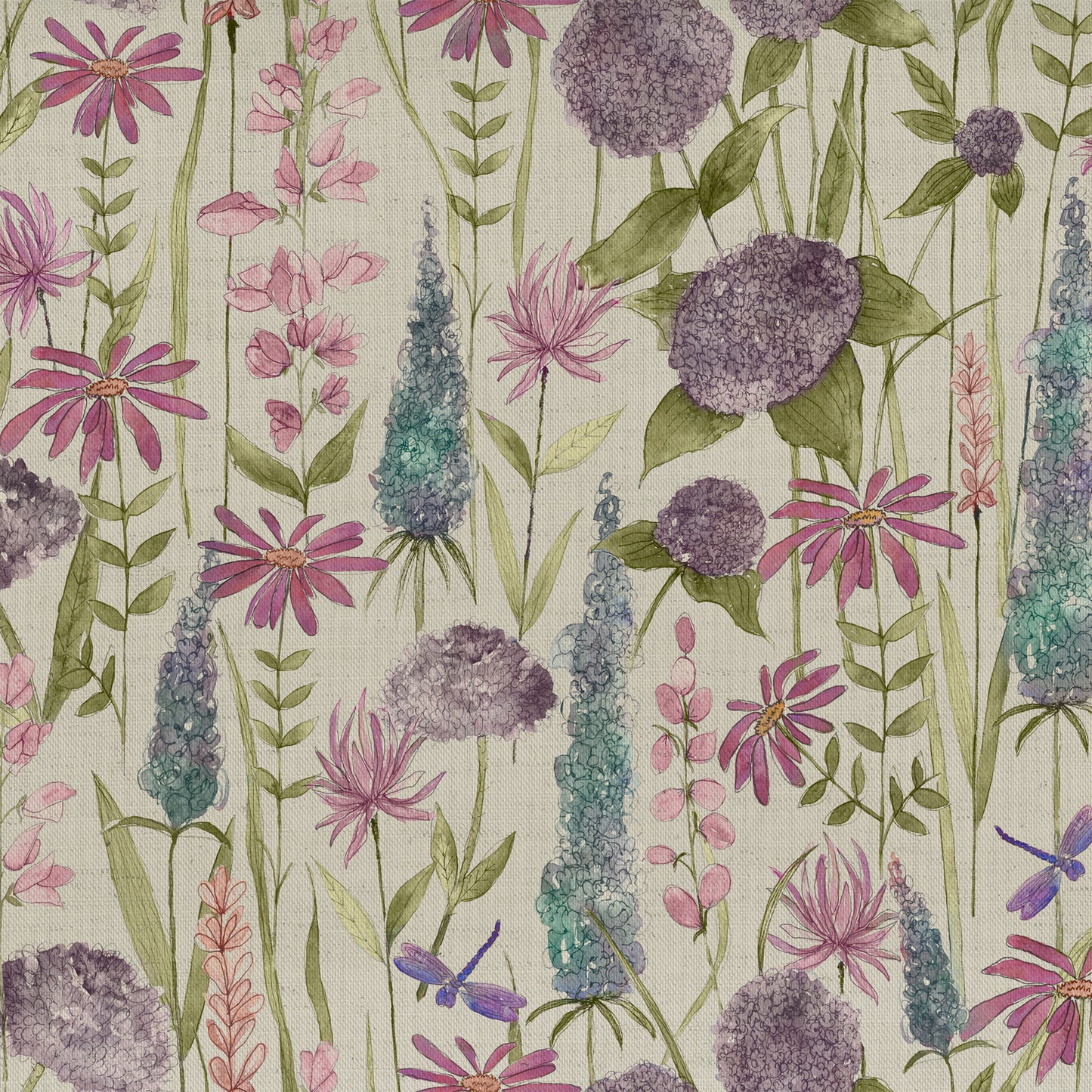Florabunda Linen 145Cm Fabric Metre - Verde