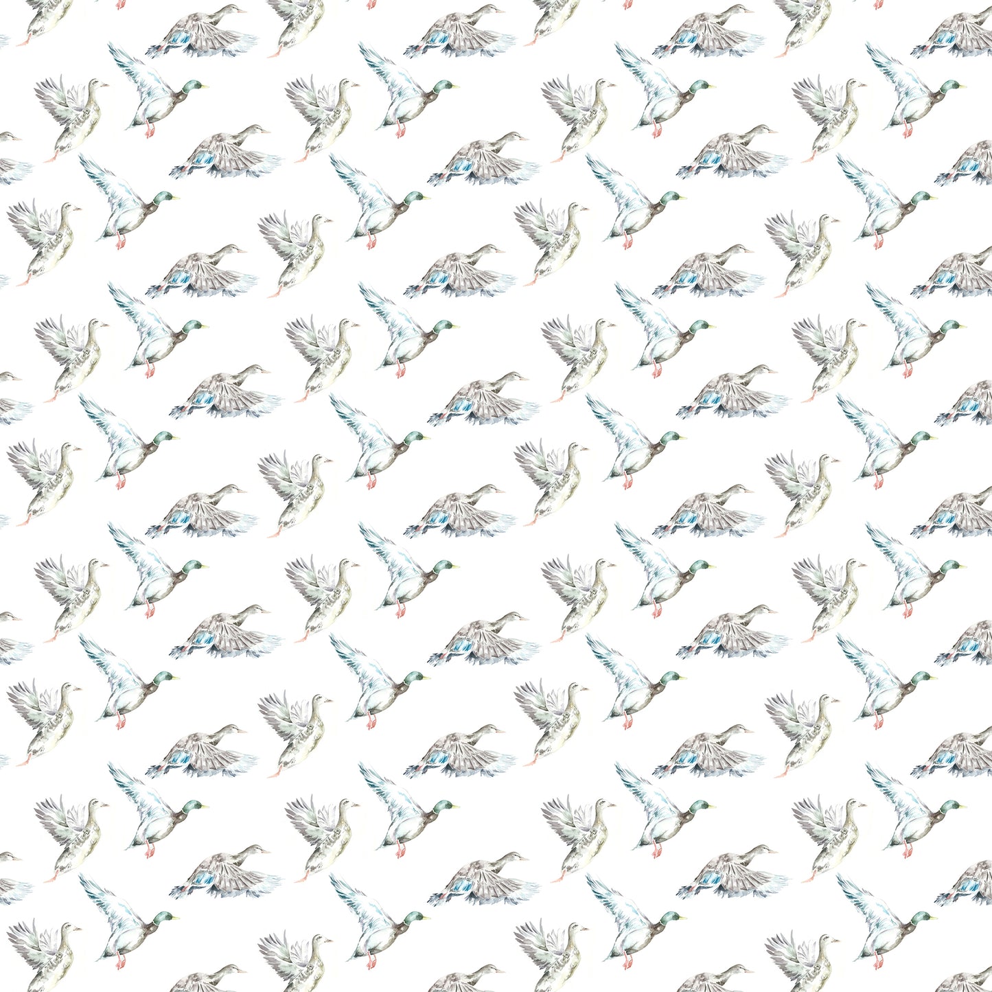 Flying Ducks 140Cm Sasha Linen Fabric - Linen Sample