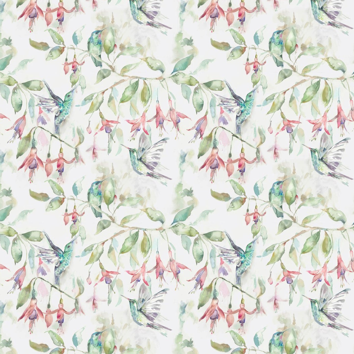 Fuchsia Flight 145Cm Ann Fabric Metre - Cream