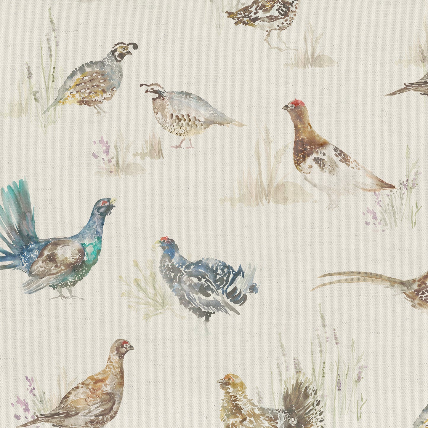 Game Birds 140Cm Sasha Linen Fabric Metre - Linen