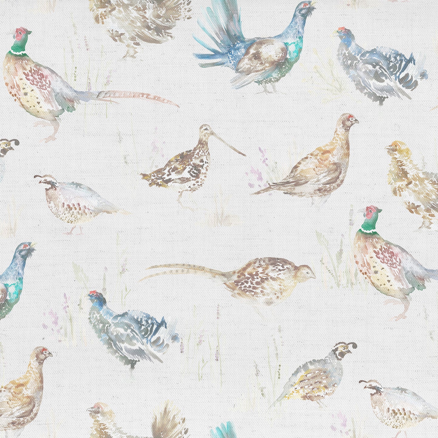 Game Birds Mini 140Cm Sasha White Fabric Metre - Cream