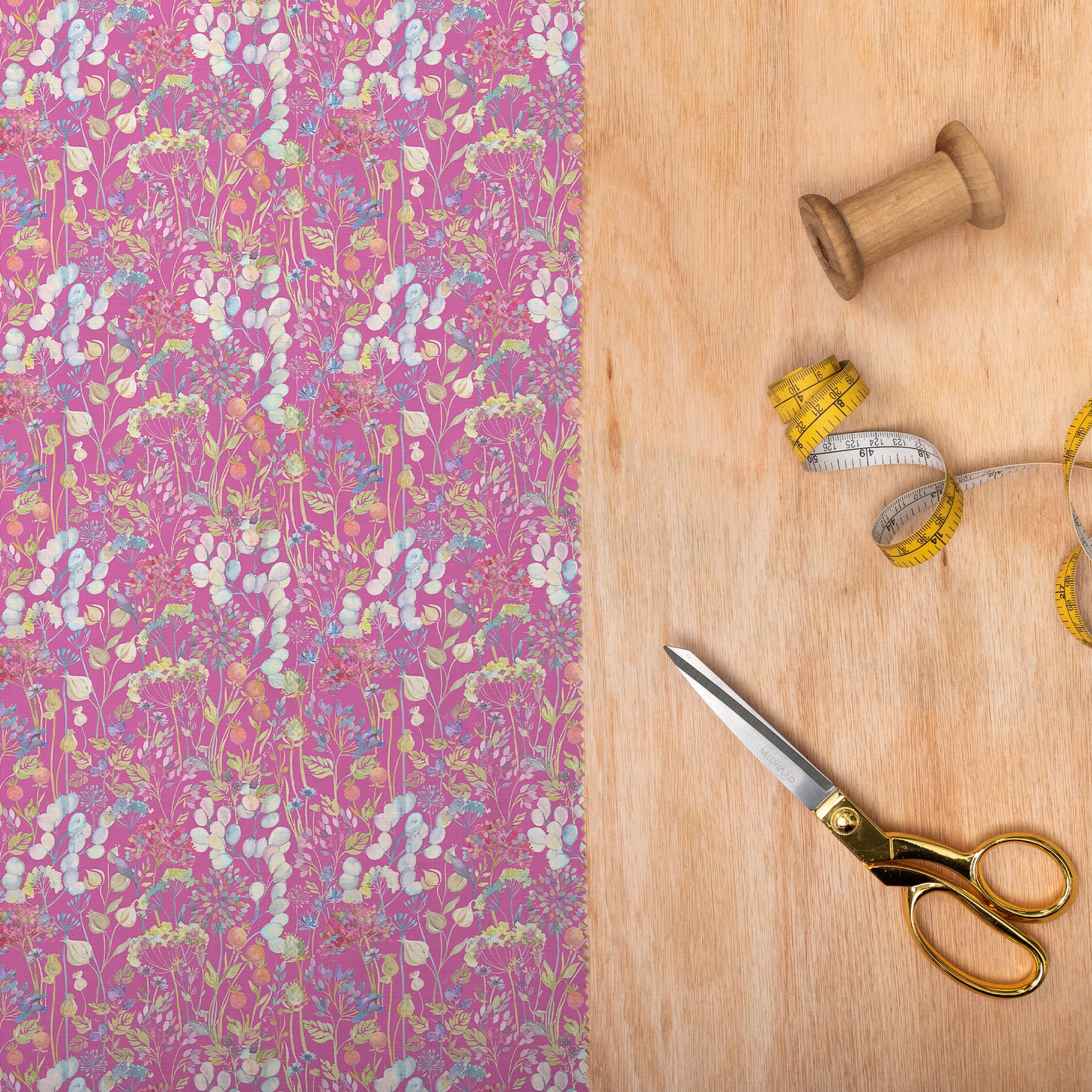 Hedgerow Crafting Cotton 152Cm Dress Fabric Metre - Fuchsia