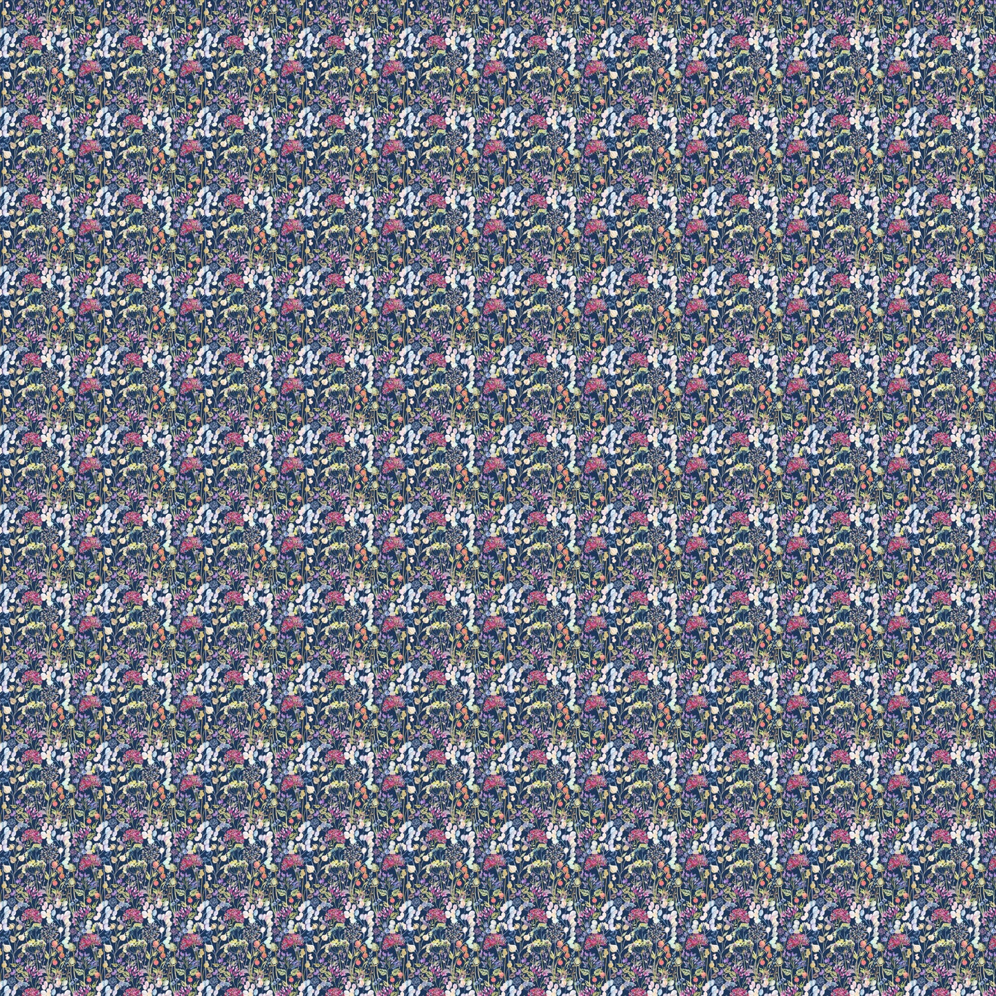 Hedgerow Fine Lawn Cotton 160Cm Dress Fabric Metre - Navy