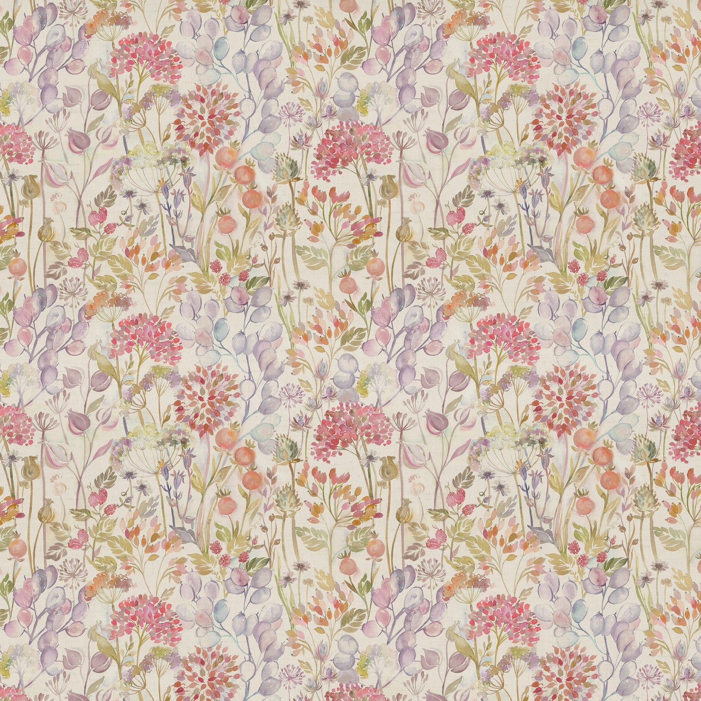 Country Hedgerow Linen 145Cm Fiona Fabric Metre - Autumn/Linen