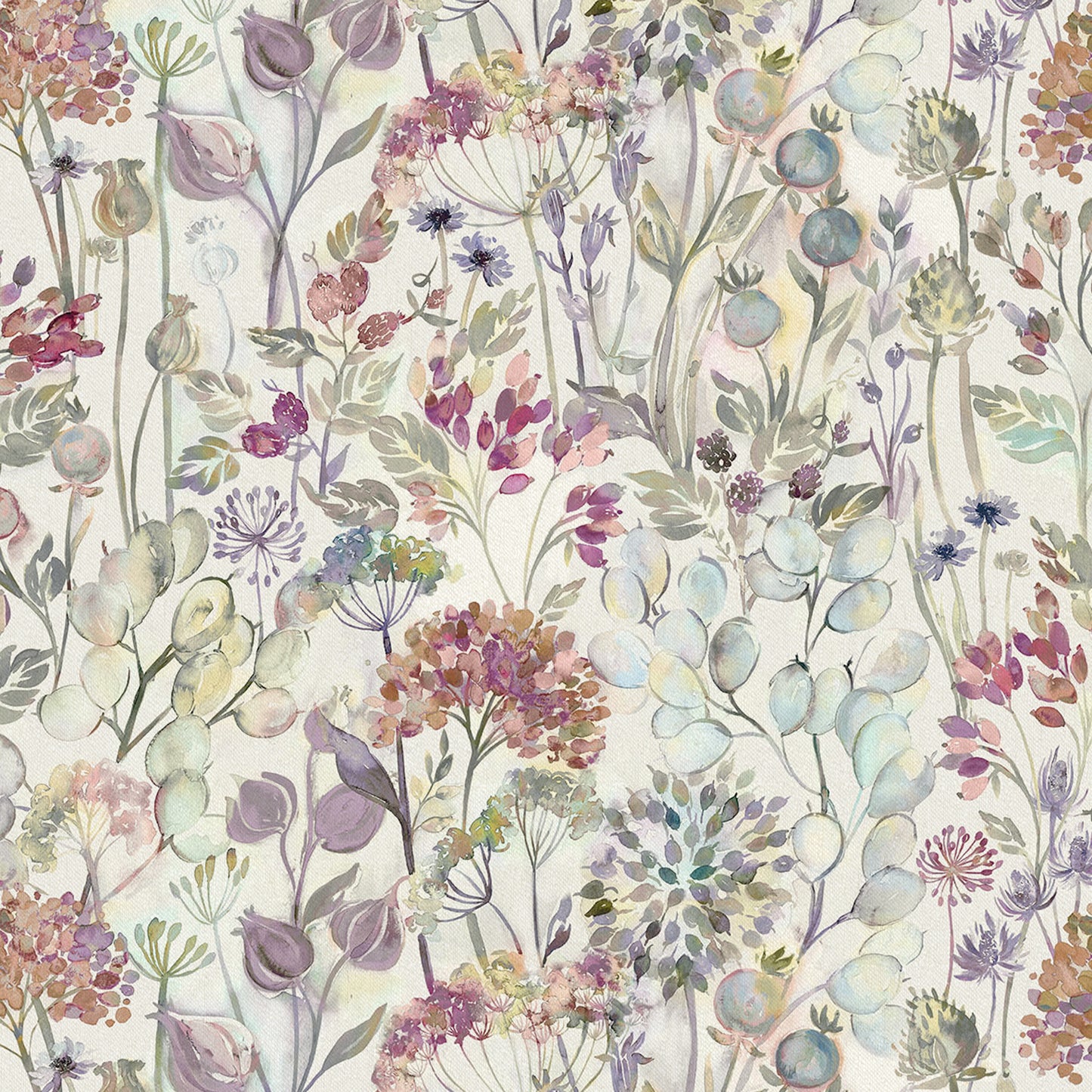 Country Hedgerow Linen 145Cm Fiona Fabric Metre - Bloom/Linen