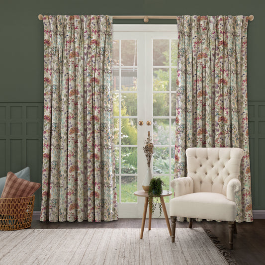 Country Hedgerow Linen 145Cm Fiona Fabric Metre - Bloom/Linen