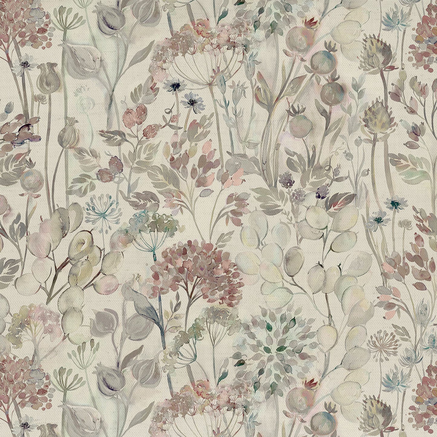 Country Hedgerow Linen 145Cm Fiona Fabric Metre - Dawn/Linen
