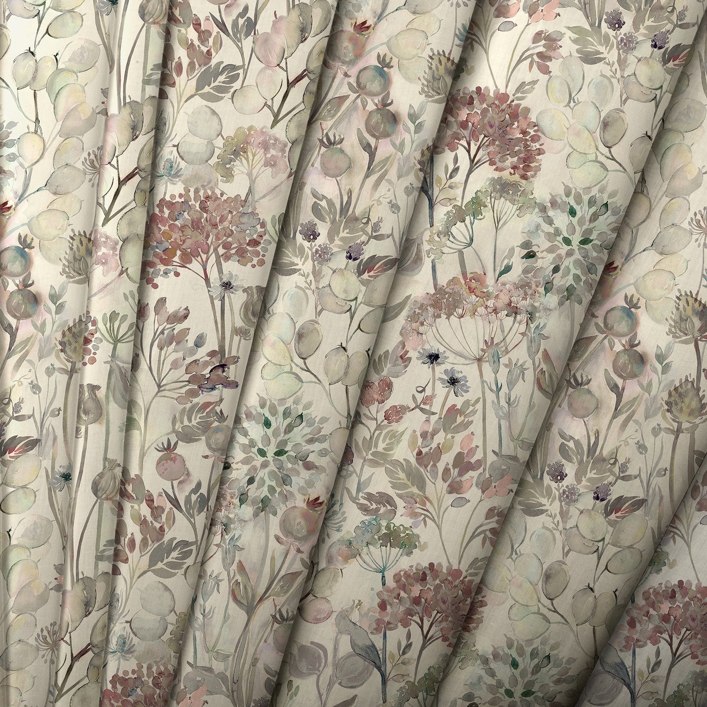 Country Hedgerow Linen 145Cm Fiona Fabric Metre - Dawn/Linen