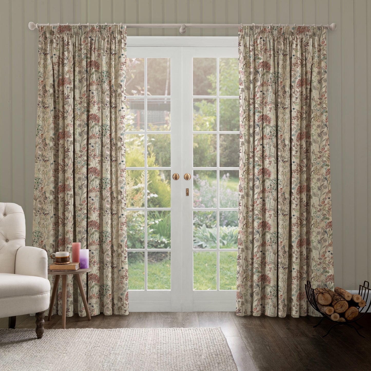 Country Hedgerow Linen 145Cm Fiona Fabric - Dawn/Linen Sample