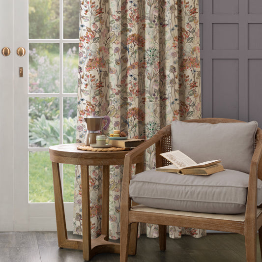 Country Hedgerow Linen 145Cm Fiona Fabric - Dusk/Linen Sample