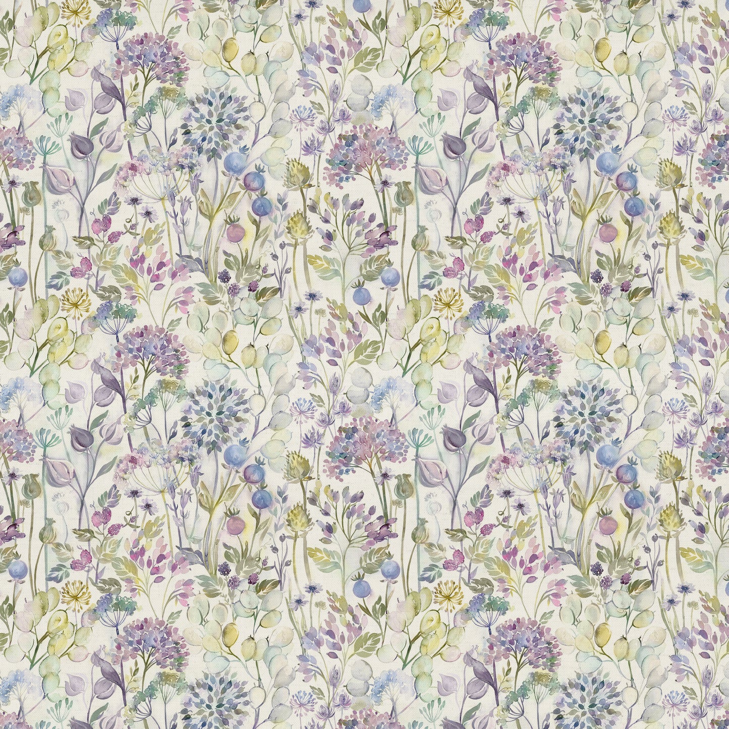 Country Hedgerow Linen 145Cm Fiona Fabric - Lilac/Linen Sample