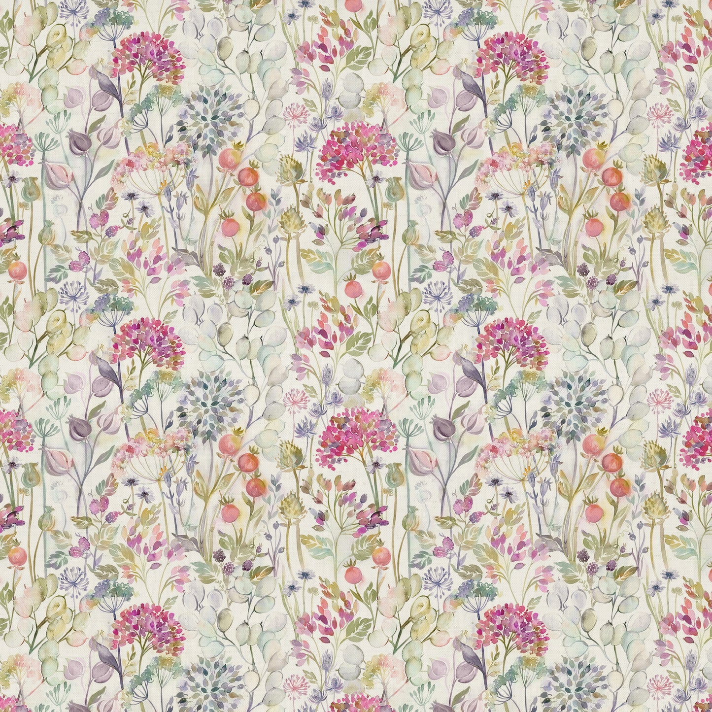 Country Hedgerow Linen 145Cm Fiona Fabric Metre - Lotus/Linen