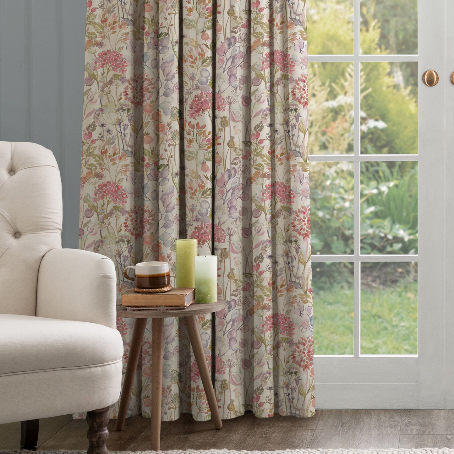 Hedgerow 140Cm Sasha White Fabric - Autumn Cream Sample