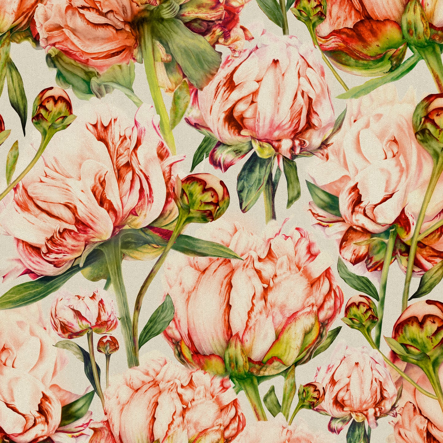 Heligan 145Cm Fabric - Coral Linen Sample