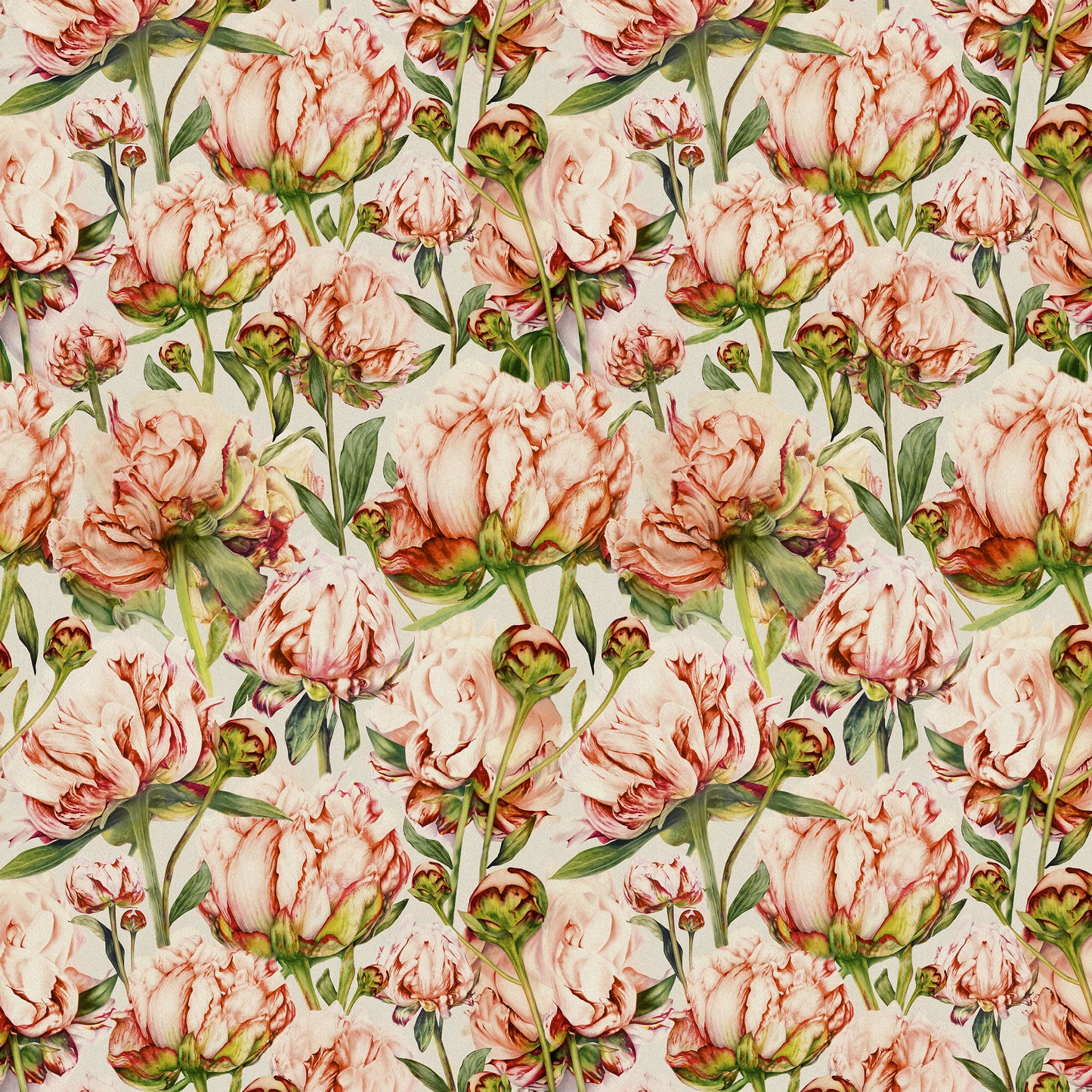 Heligan 145Cm Fabric Metre - Coral Linen