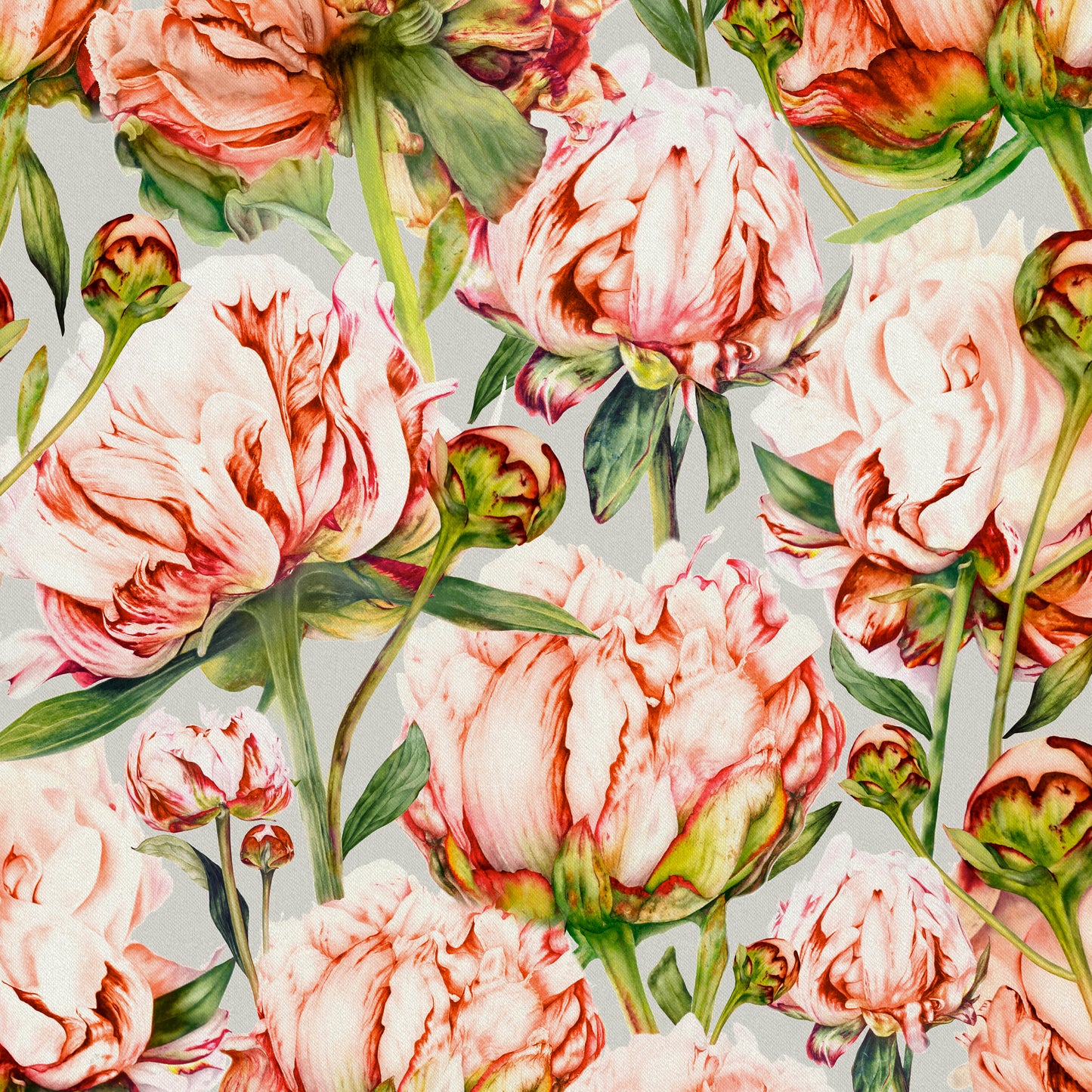 Heligan 145Cm Fabric Metre - Coral Silver