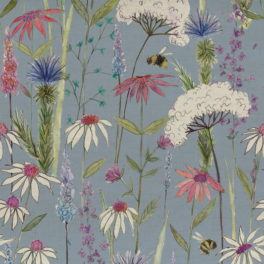 Hermione 145Cm Fiona Fabric Metre - Bluebell