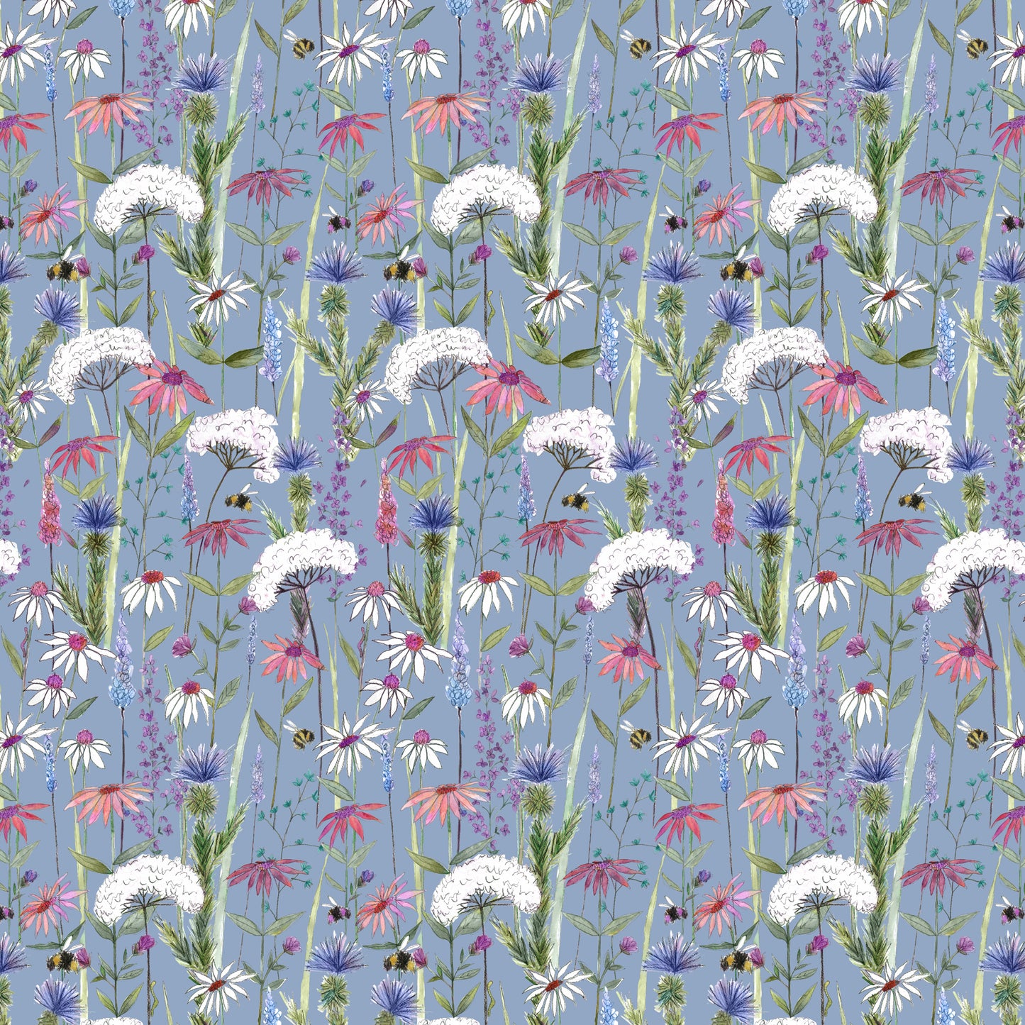 Hermione 145Cm Fiona Fabric - Bluebell Sample
