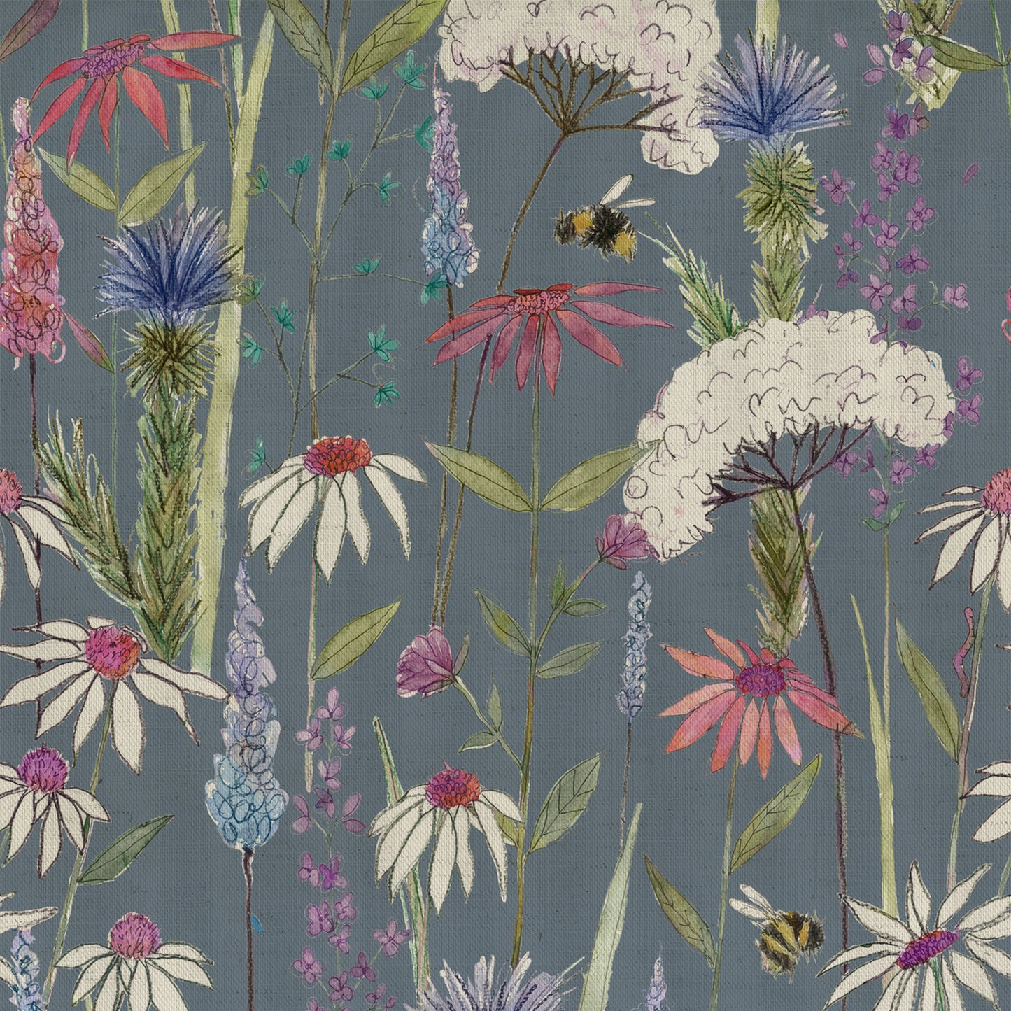 Hermione 145Cm Fiona Fabric - Indigo Sample
