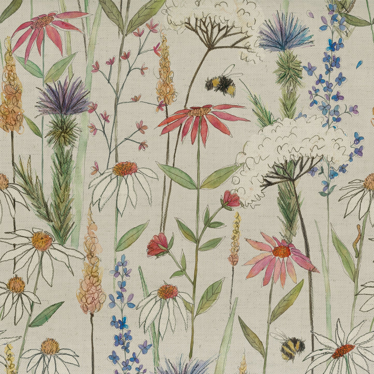 Hermione 145Cm Fiona Fabric Metre - Linen