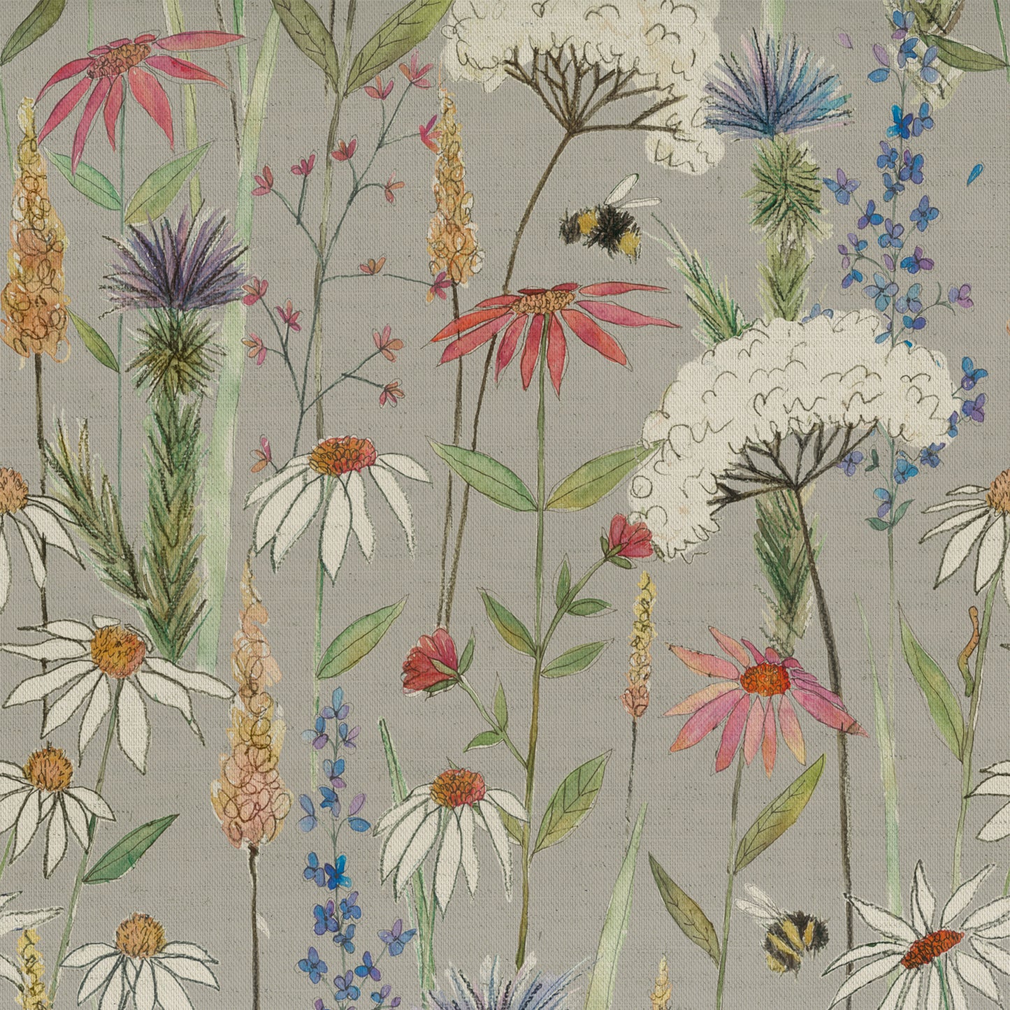 Hermione 145Cm Fiona Fabric Metre - Silver