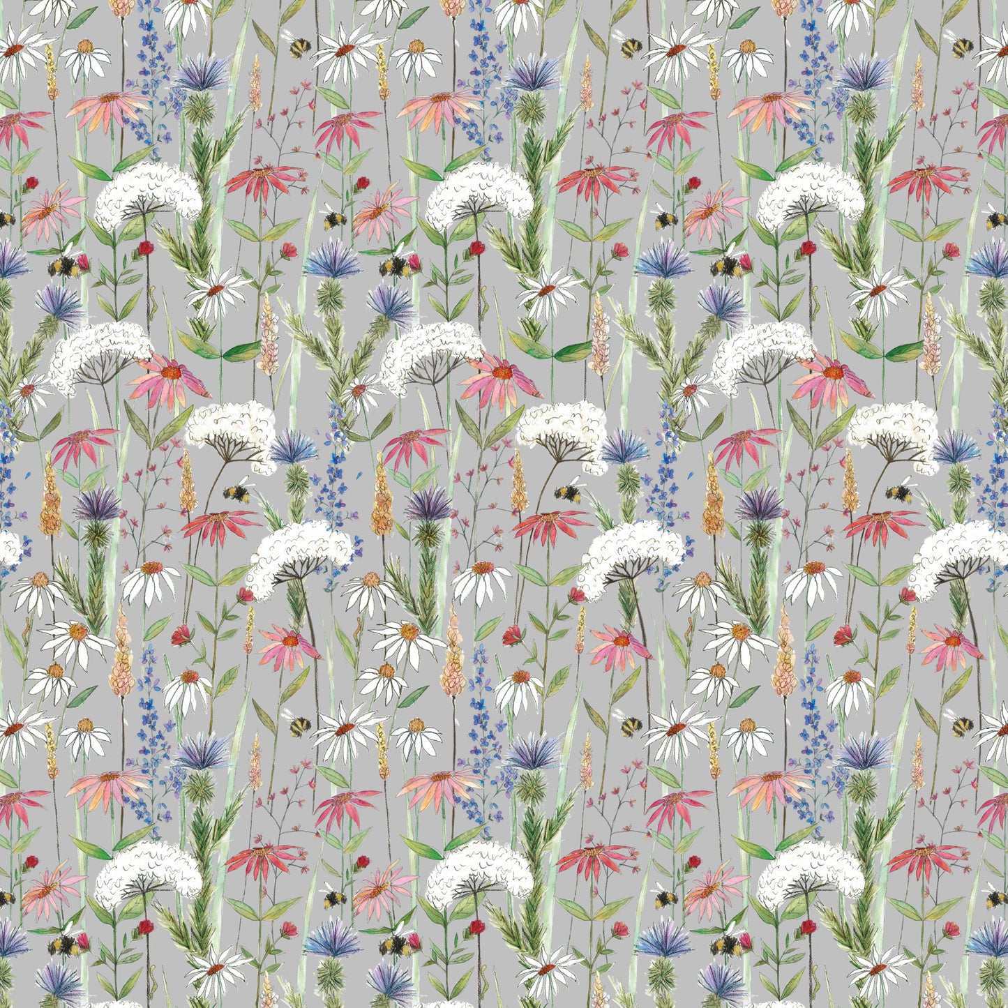 Hermione 145Cm Fiona Fabric Metre - Silver