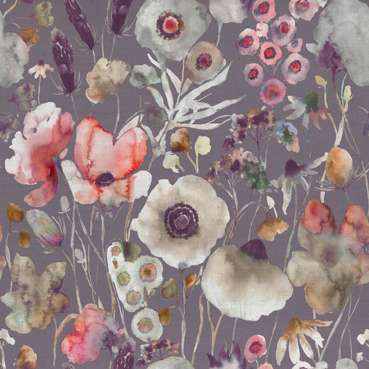 Hibbertia 145Cm Ann Fabric Metre - Boysenberry/Grape