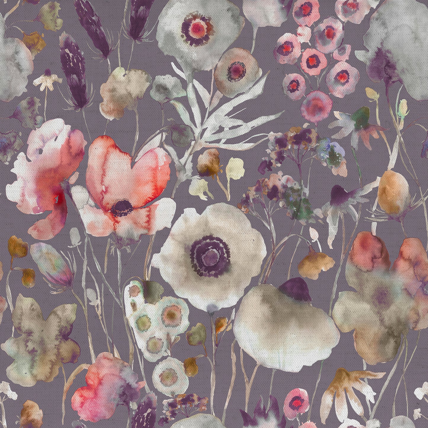 Hibbertia 145Cm Ann Fabric - Boysenberry/Grape Sample