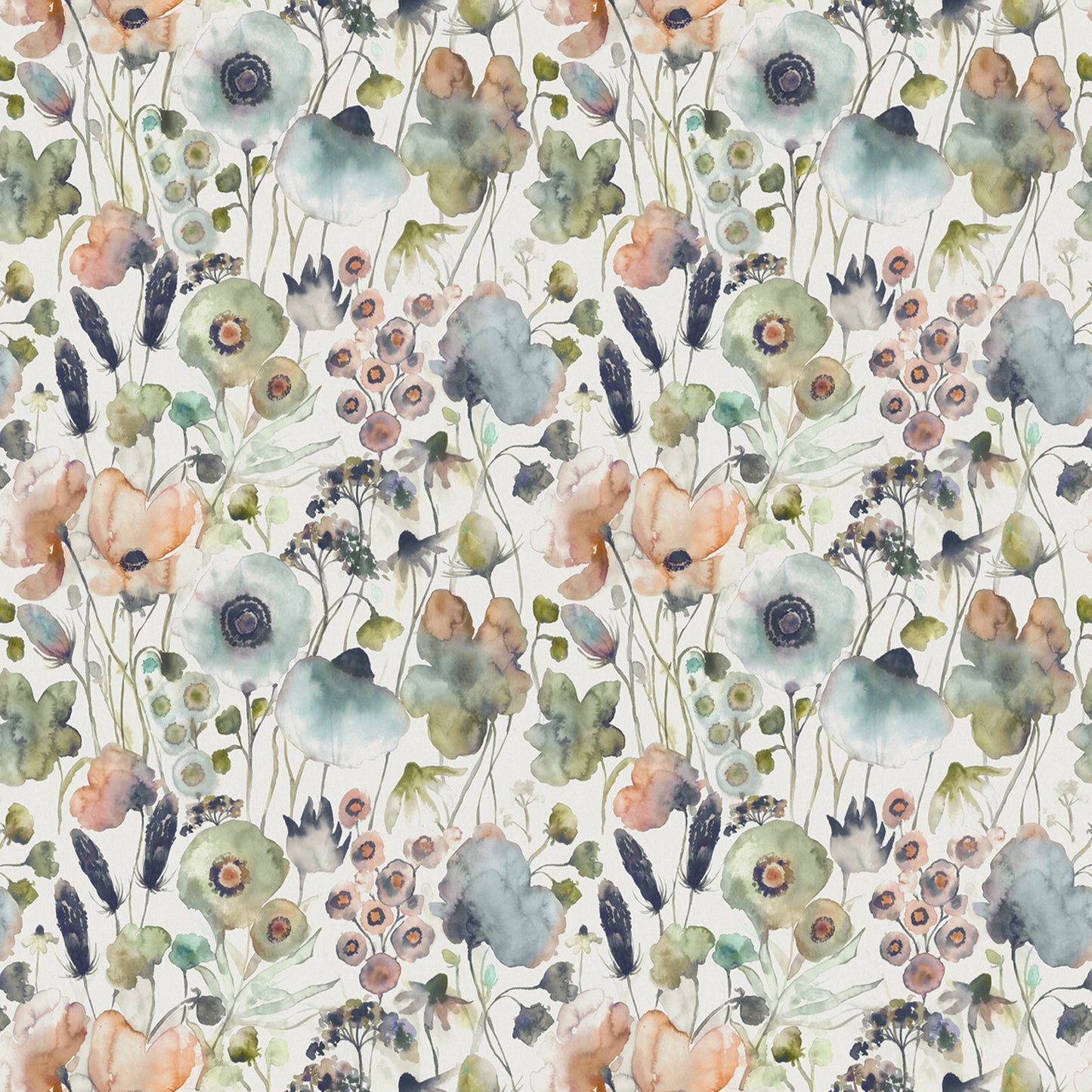 Hibbertia 145Cm Ann Fabric - Coral/Cloud/Cream Sample