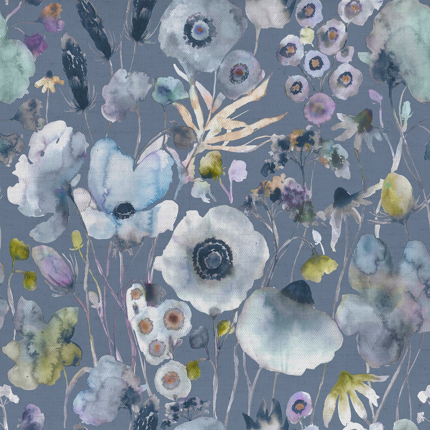 Hibbertia 145Cm Ann Fabric Metre - Crocus/Lake