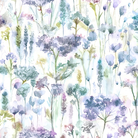 Hinton 145Cm Ann Fabric - Violet White Sample