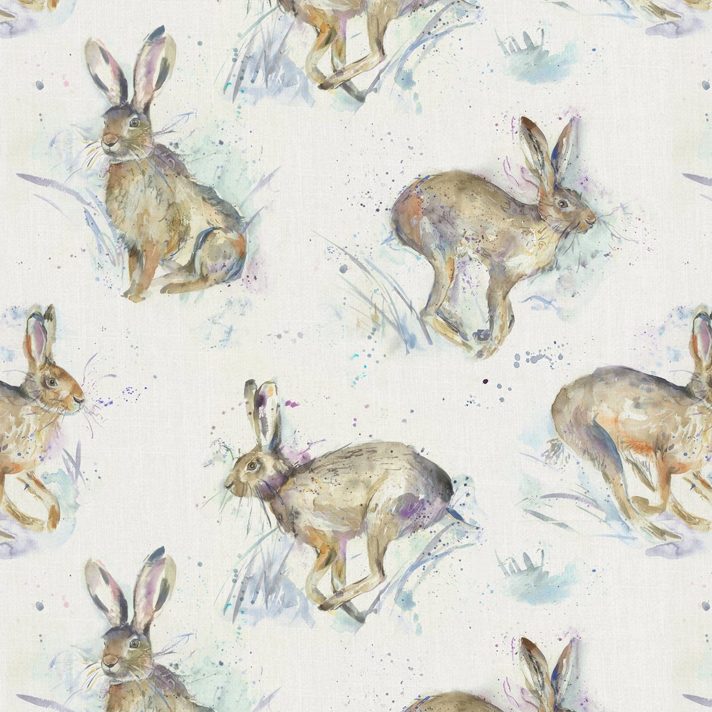 Hurtling Hares 150Cm Oil Cloth Metre - Multi