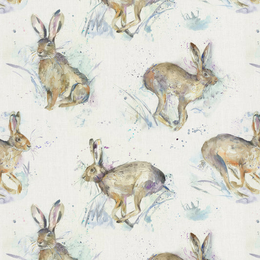 Hurtling Hares 150Cm Oil Cloth Metre - Multi