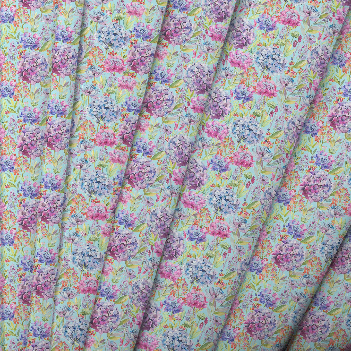 Hydrangea Crafting Cotton 152Cm Dress Fabric - Aqua Sample
