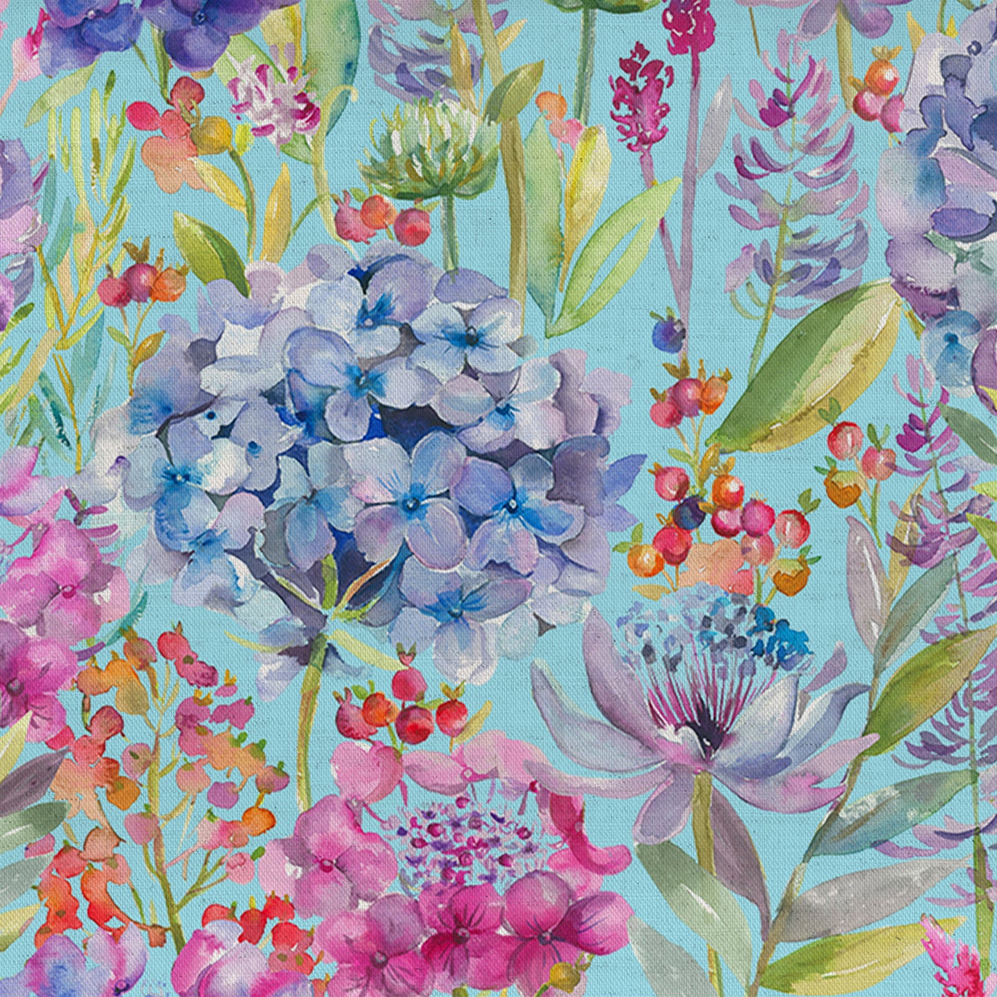 Hydrangea Crafting Cotton 152Cm Dress Fabric - Aqua Sample