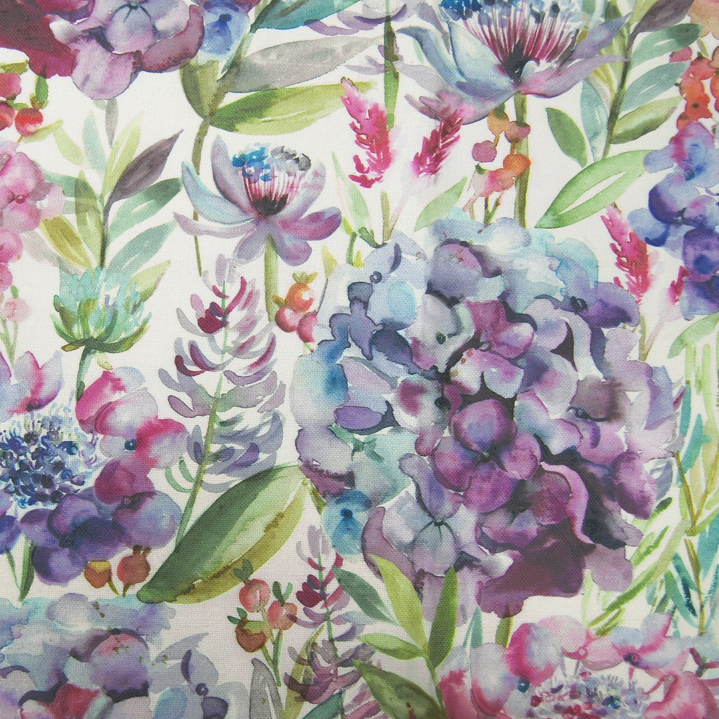 Hydrangea 140Cm Sasha White Fabric Metre - Grape