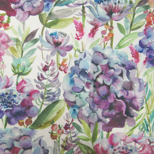 Hydrangea 140Cm Sasha White Fabric - Grape Sample