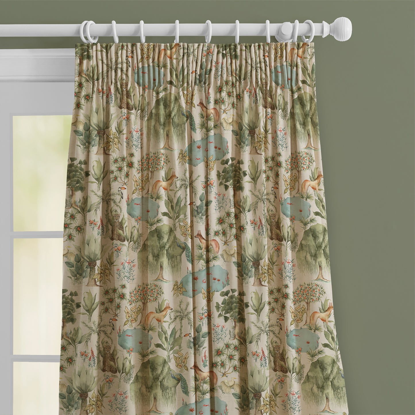 Jungle Serene 140M Fabric Sample Green