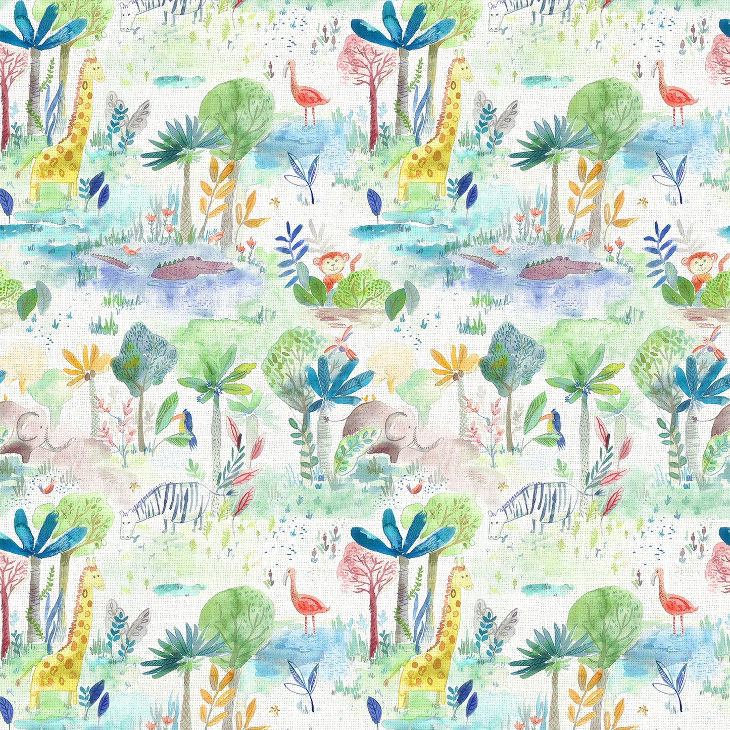 Junglefun 145Cm Ann Fabric Metre - Primary