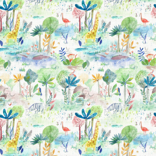 Junglefun 145Cm Ann Fabric Metre - Primary