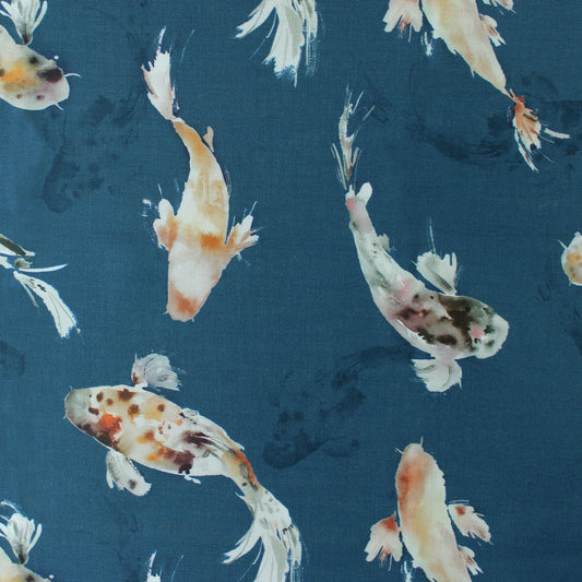 Koi Carp 138Cm Sophie Fabric - Cobalt Sample