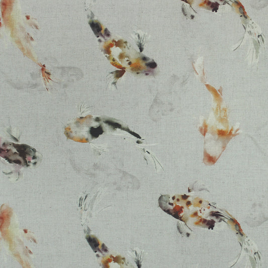 Koi Carp 138Cm Hamish Fabric Metre - Linen Amber