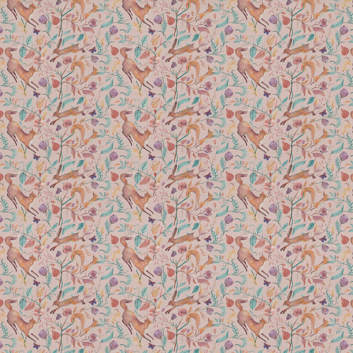 Leaping Into The Fauna 140Cm Fabric Metre Blush