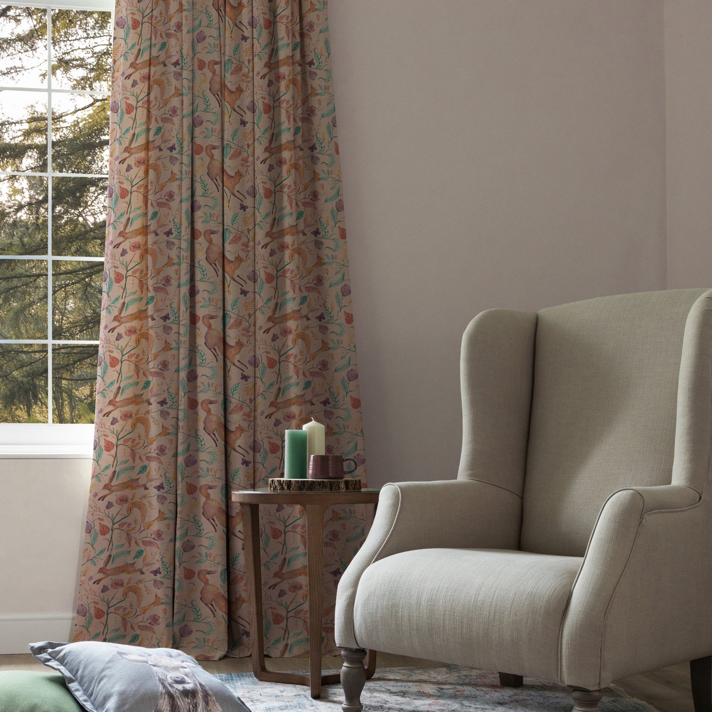 Leaping Into The Fauna 140Cm Fabric Metre Blush