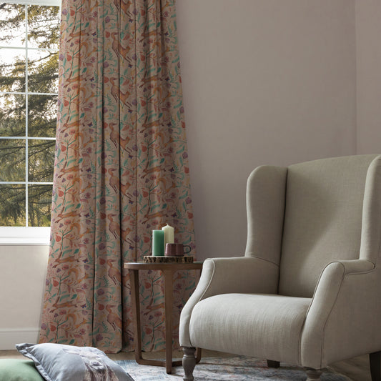 Leaping Into The Fauna 140Cm Fabric Metre Blush