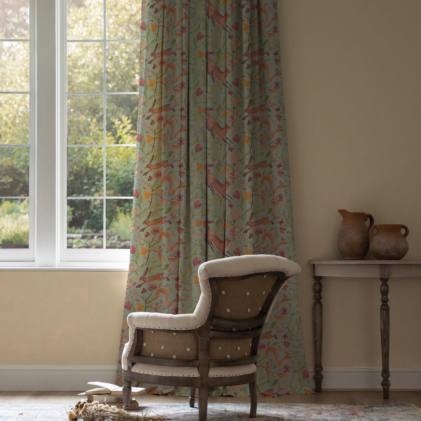 Leaping Into The Fauna 140Cm Fabric Metre Apricot