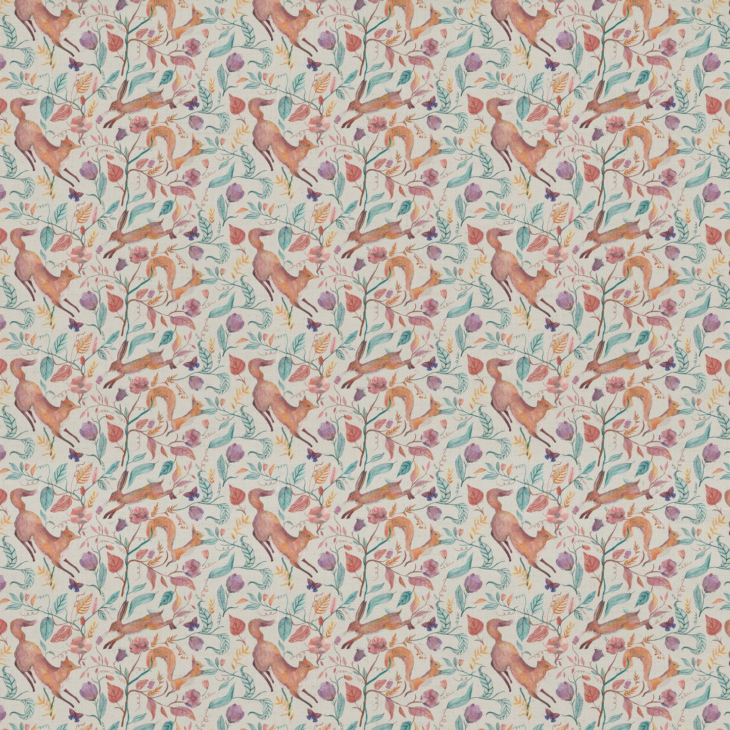 Leaping Into The Fauna Fabric Sample - Dawn