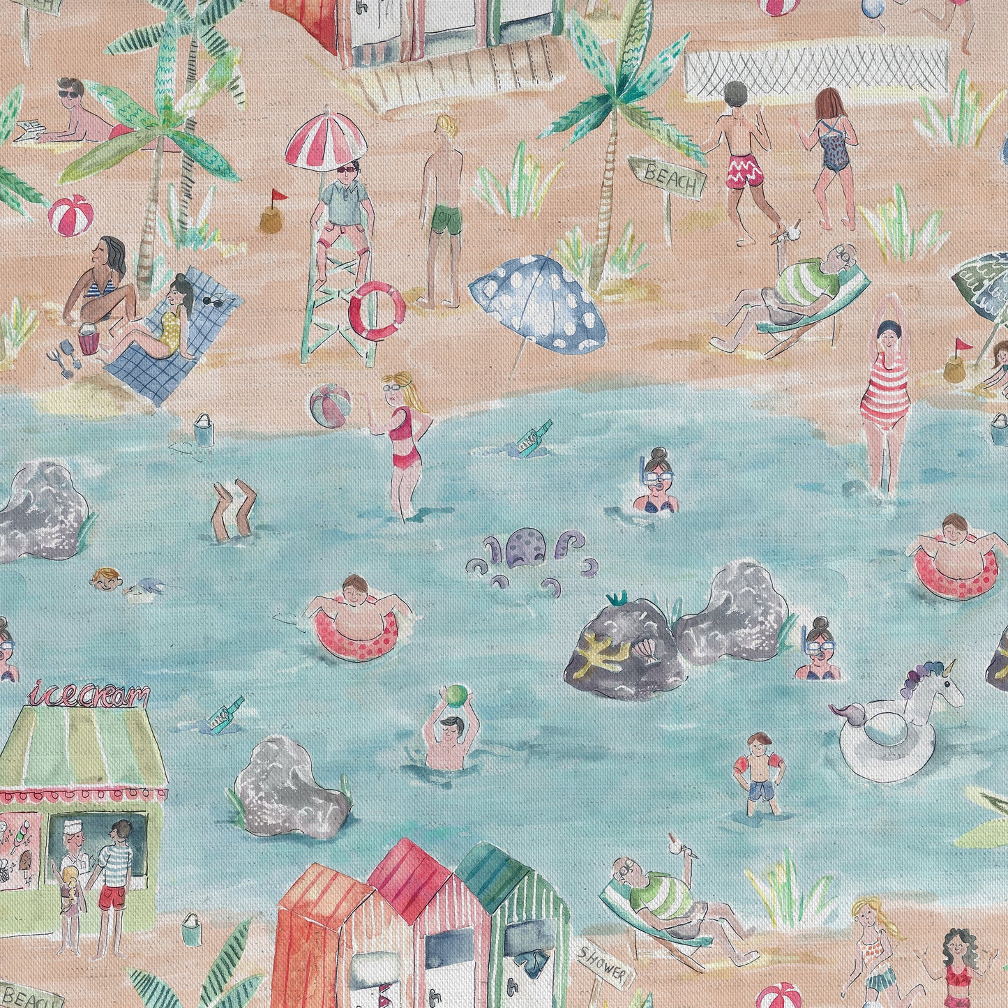 Letsgotothebeach 145Cm Ann Fabric - Sand Sample